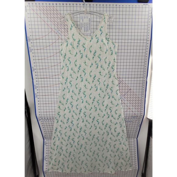 Vintage Handmade Swiss Dot Blue‎ Floral Sleeveless Cottagecore Shift Dress - Picture 4 of 12